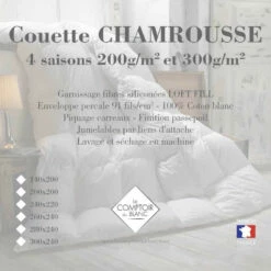 Couette CHAMROUSSE Quatre Saisons 100% Fibres Loft Fill® 300 + 200 G/m²