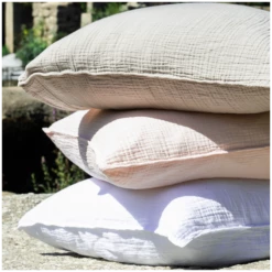 Taie D'Oreiller - GAZE DE COTON 100% Coton Premium 160g/m2 Collection Capsule -feuille Soldes Boutique housse de couette gaze de coton 15