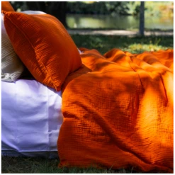 Housse De Couette - GAZE DE COTON 100% Coton Premium 160g/m2 Collection Capsule -feuille Soldes Boutique housse de couette gaze de coton 21