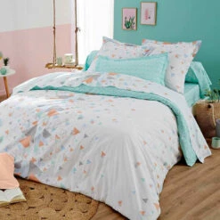 Parure De Draps HELSI MINT 100% Coton 57 Fils/cm²