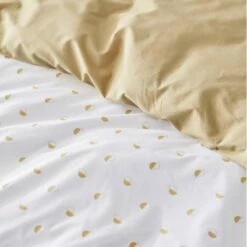 Parure Housse De Couette ALEX MOKA 100% Percale De Coton 80 Fils/cm² -feuille Soldes Boutique parure housse de couette alex moka 1