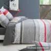 Parure Housse De Couette ANDREW ANTHRACITE 100% Percale De Coton 80 Fils/cm² -feuille Soldes Boutique parure housse de couette andrew anthracite