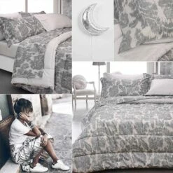 Parure Housse De Couette BAROQUE 100% Coton 57 Fils/cm² -feuille Soldes Boutique parure housse de couette baroque 1