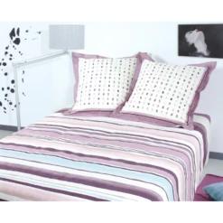 Nouvelles versions -feuille Soldes Boutique parure housse de couette cadaques lilas 1