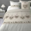 Parure Housse De Couette CHARLINE 100% Coton 57 Fils/cm² -feuille Soldes Boutique parure housse de couette charline