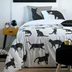Parure Housse De Couette CHATON 100% Coton 57 Fils/cm²