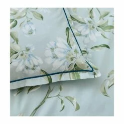 Parure Housse De Couette ELENA NIL 100% Percale De Coton 80 Fils/cm²