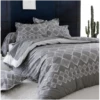 Parure Housse De Couette FOREVER GRIS 100% Coton 57 Fils/cm² 2 Parure Housse De Couette FOREVER GRIS 100% Coton 57 Fils/cm² -feuille Soldes Boutique parure housse de couette forever gris