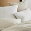 Parure Housse De Couette GABY LIN 100% Percale De Coton 80 Fils/cm² -feuille Soldes Boutique parure housse de couette gaby lin