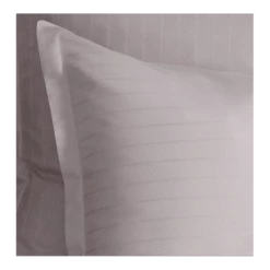 Parure Housse De Couette HARMONIE GRIS PLATINE 100% Satin De Coton 120 Fils/cm²