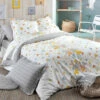 Parure Housse De Couette HELSI 100% Coton 57 Fils/cm² -feuille Soldes Boutique parure housse de couette helsi