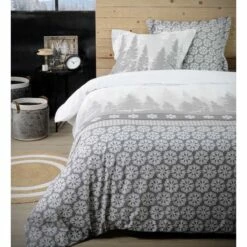 Parure Housse De Couette LAUZIÈRE NATUREL 100% Coton 52 Fils/cm²