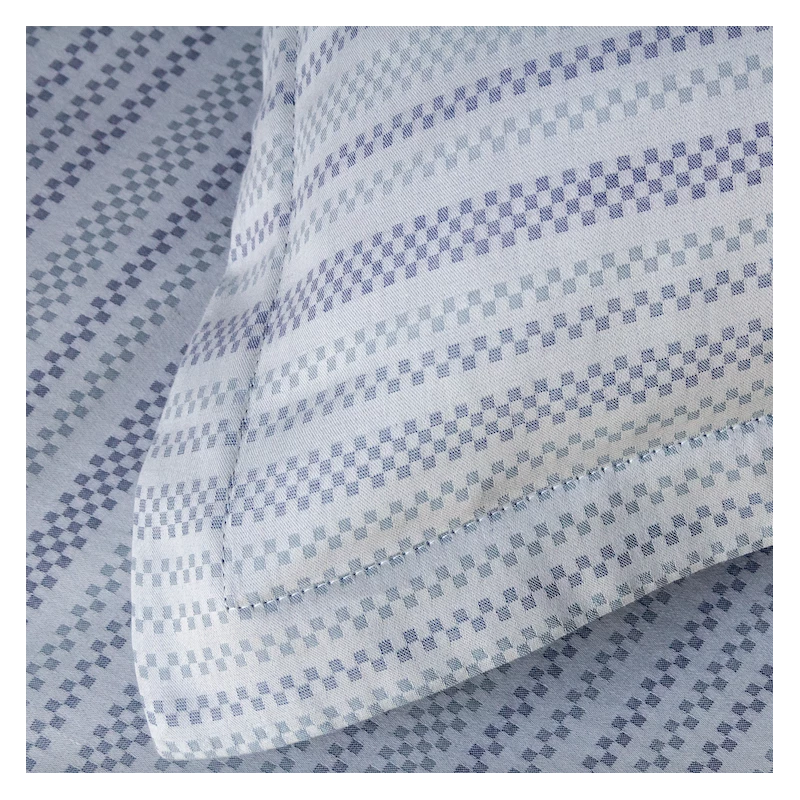 Parure Housse De Couette MANHATTAN BLEU MARINE 100% Satin De Coton 120 Fils/cm² 5 Parure Housse De Couette MANHATTAN BLEU MARINE 100% Satin De Coton 120 Fils/cm² – Image 3