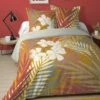Parure Housse De Couette MANUA 100% Coton 57 Fils/cm² -feuille Soldes Boutique parure housse de couette manua