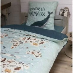 Parure Housse De Couette MAP 100% Coton 57 Fils/cm² -feuille Soldes Boutique parure housse de couette map 1