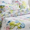 Parure Housse De Couette NÉNUPHAR AQUA 100% Percale De Coton 80 Fils/cm² -feuille Soldes Boutique parure housse de couette nenuphar aqua