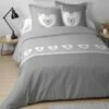 Parure Housse De Couette PAULINE GRIS 100% Coton 57 Fils/cm² 1 Parure Housse De Couette PAULINE GRIS 100% Coton 57 Fils/cm² -feuille Soldes Boutique parure housse de couette pauline gris