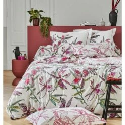 Parure Housse De Couette PENELOPE ROSE 100% Coton 57 Fils/cm²