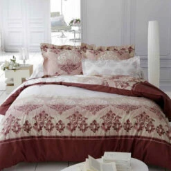 Parure Housse De Couette VÉRONE MARSALA 100% Percale De Coton 80 Fils/cm²