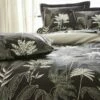 Parure Housse De Couette CAYENNE ÉBÈNE 100% Satin De Coton 110 Fils/cm² -feuille Soldes Boutique parure housse de couette riviera reglisse