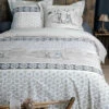 Parure Housse De Couette SKIEURS NATUREL 100% Coton 52 Fils/cm² -feuille Soldes Boutique parure housse de couette skieurs naturel