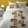 Parure Housse De Couette WOODA 100% Coton 57 Fils/cm² -feuille Soldes Boutique parure housse de couette wooda