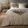 Parure Housse De Couette WOODLOVE LIN 100% Coton 57 Fils/cm² -feuille Soldes Boutique parure housse de couette woodlove lin