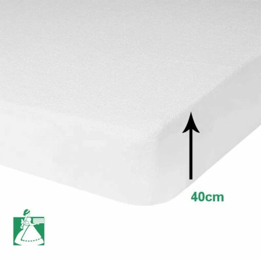 Protège Matelas MOLLETON LUXE - Bonnets 40 Cm 100% Coton 400 G/m² -feuille Soldes Boutique protege matelas molleton luxe bonnets 40 cm