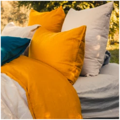 Taie D'Oreiller - Collection LIN LAVÉ PREMIUM 100% Lin European Flax 180 G/m² - Label Oeko Tex -feuille Soldes Boutique taie d oreiller collection lin lave premium 11