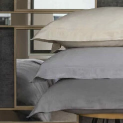 Taie De Traversin - Collection COTON ET CACHEMIRE - FIN DE SÉRIE 7% Cachemire 93% Coton 120 G/m² -feuille Soldes Boutique taie de traversin coton cachemire 3